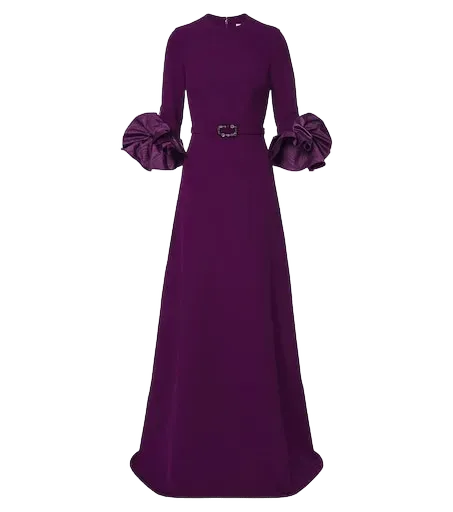 Belen crêpe belted gown