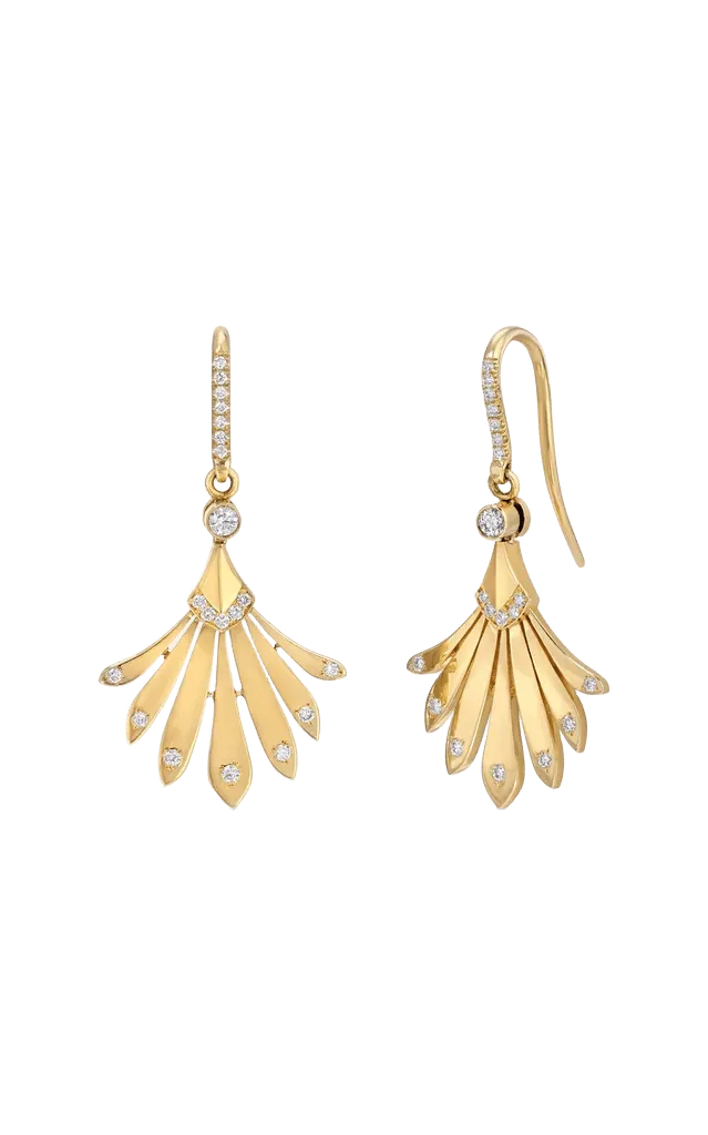 Diamond Fan Earrings