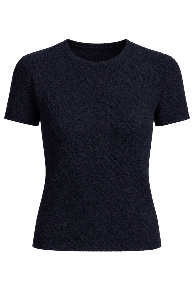 Textured Italian Wool & Cotton-Blend Short-Sleeve Sweater
