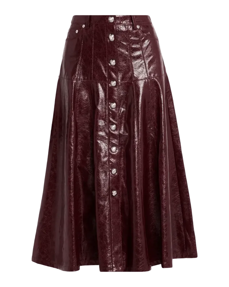 Tumbled Vegan Leather Midi Skirt