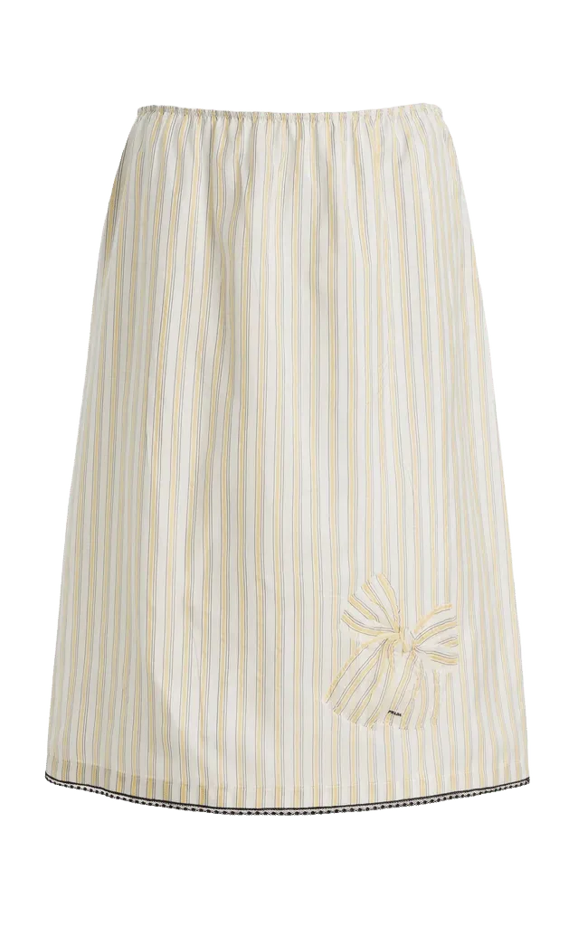 Striped Cupro Midi Skirt