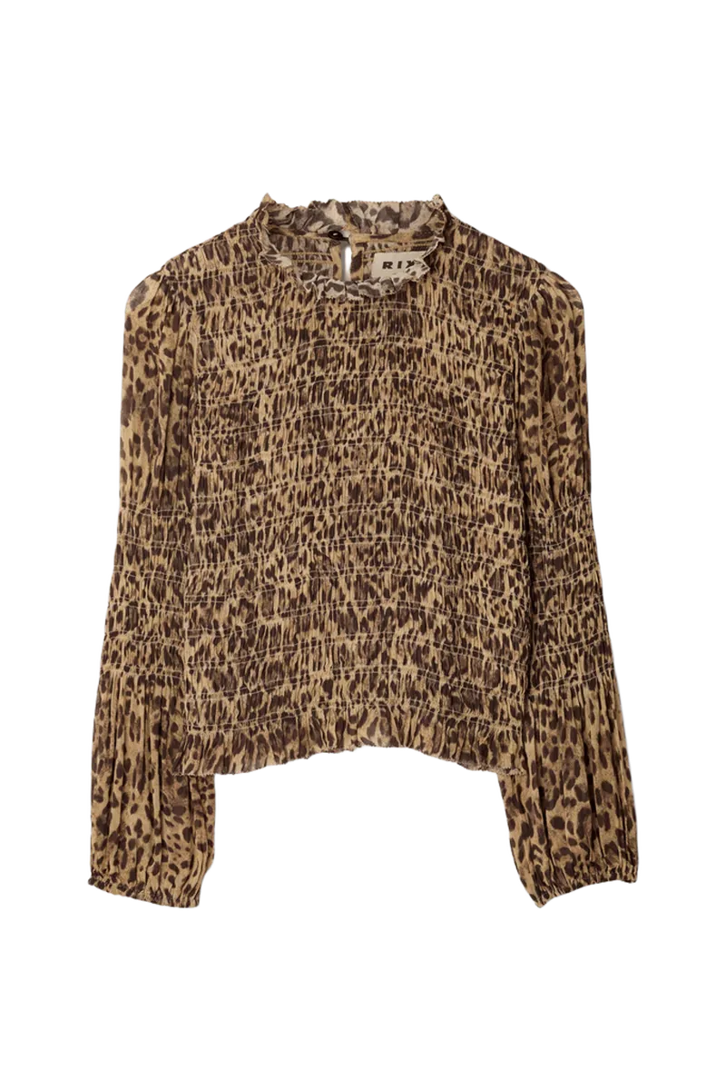Gardenia Top in Mila Leopard Brown