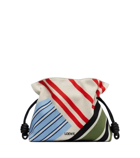 Flamenco Medium embroidered canvas clutch
