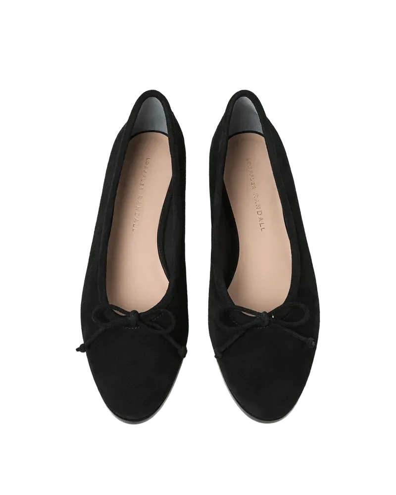 Noelle Black Suede Ballet Flat