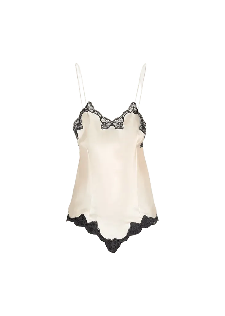 Amael Lace-Trim Silk Cami Top
