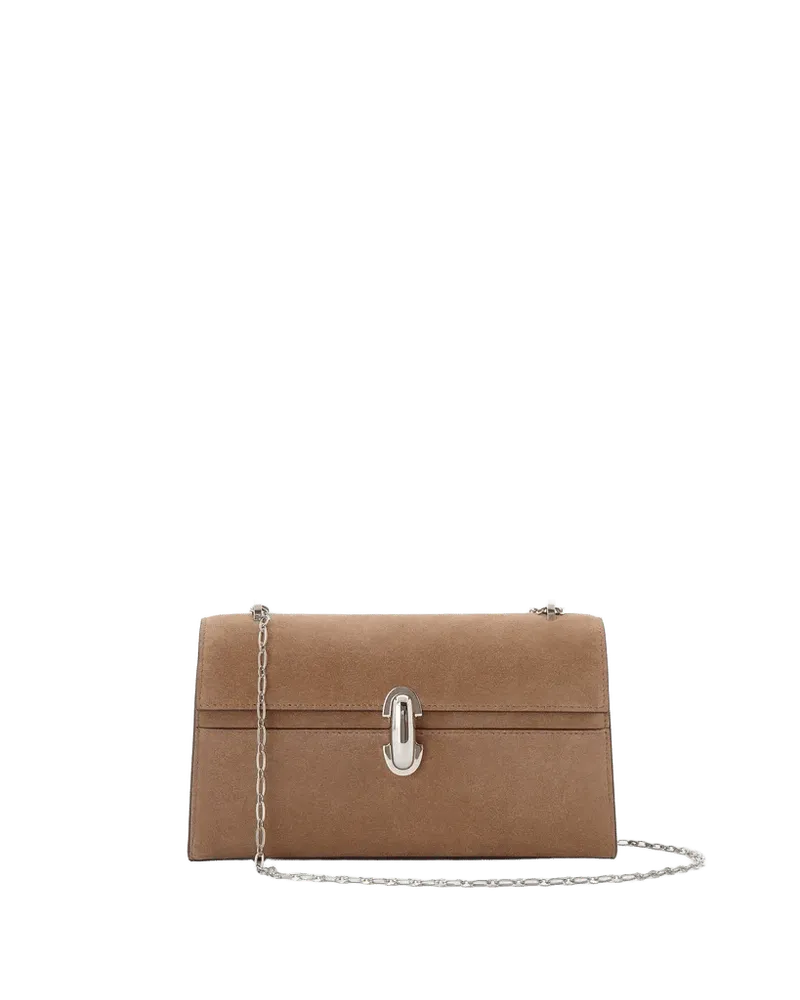 Symmetry Chain Pochette in Suede