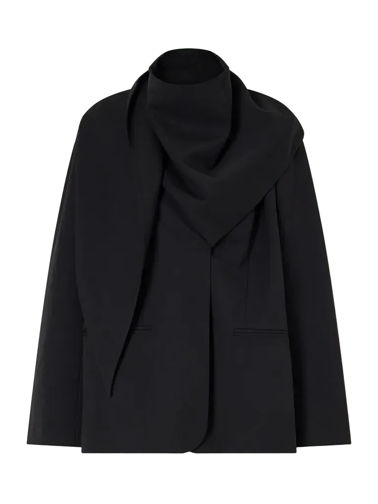 Remi scarf-detailed wool-blend crepe blazer