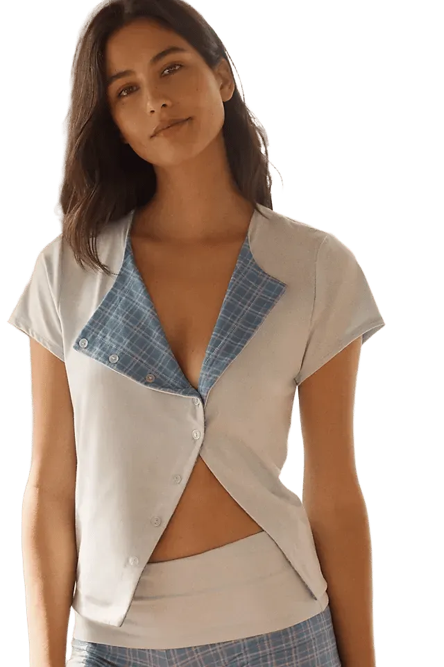 Dippin Daiseys Fallen Leaf Button Front Top