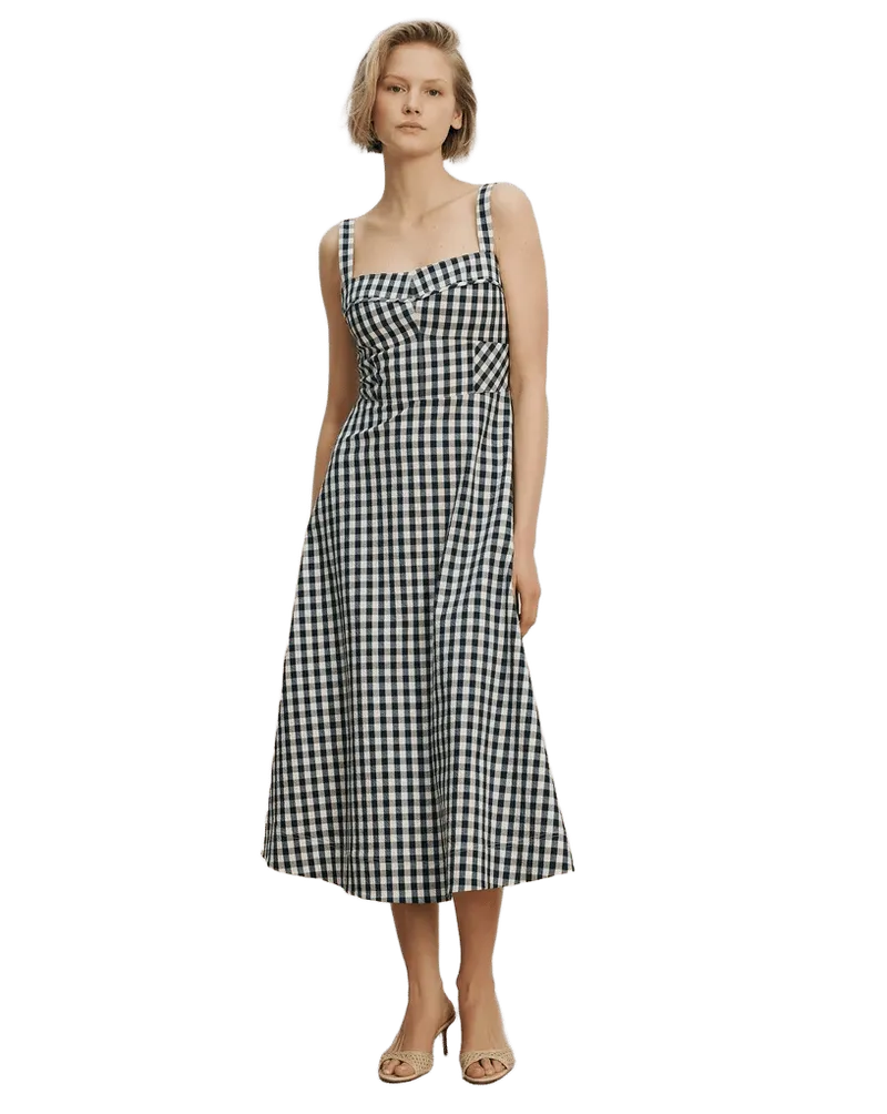 Aila Gingham Midi Dress