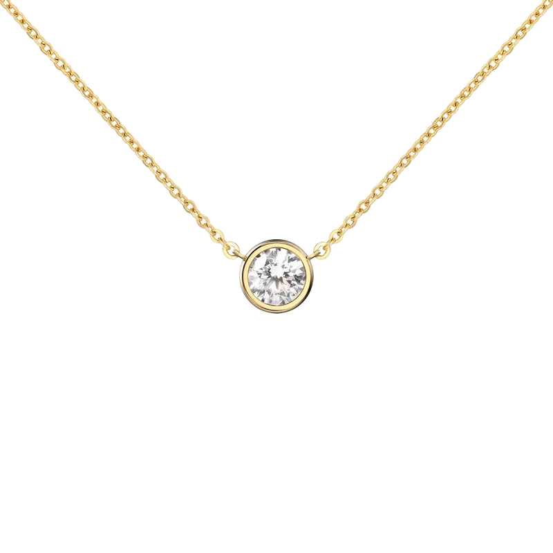 Jamestown Birthstone Solitaire Necklace in 14k Gold