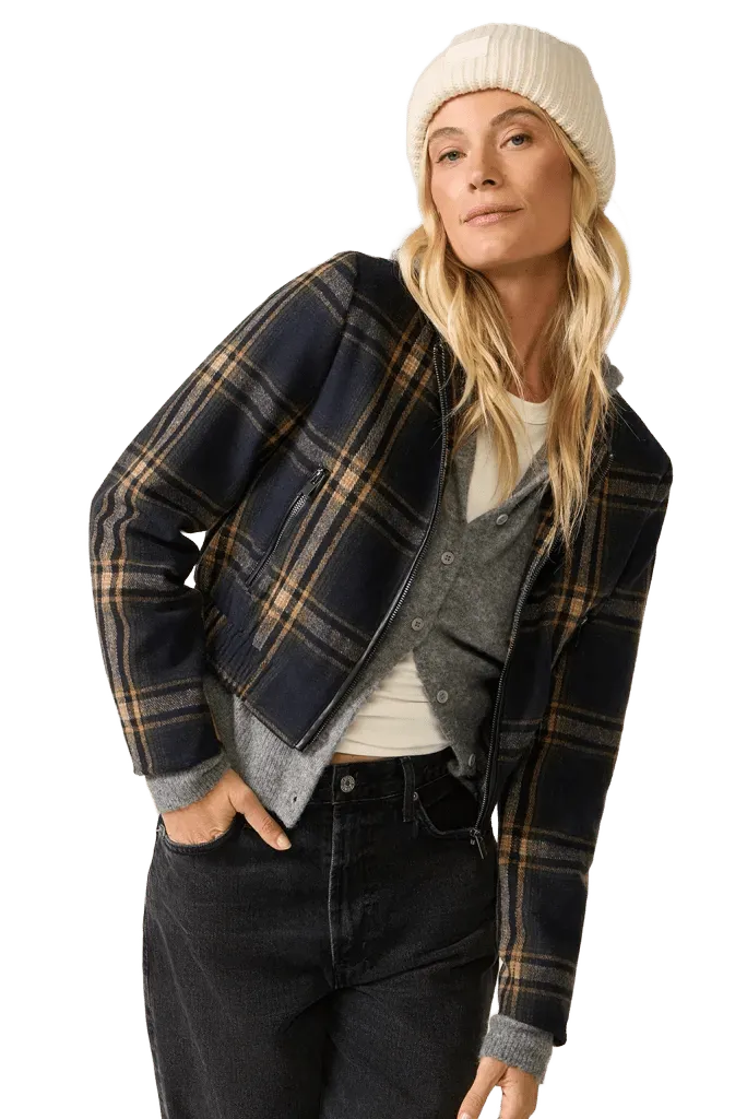 Billie Plaid Bomber