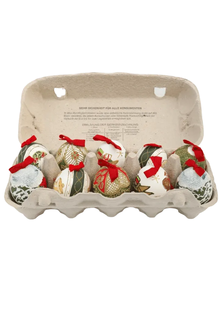 Hand-Painted Christmas Eggs, Mixed Set of 10