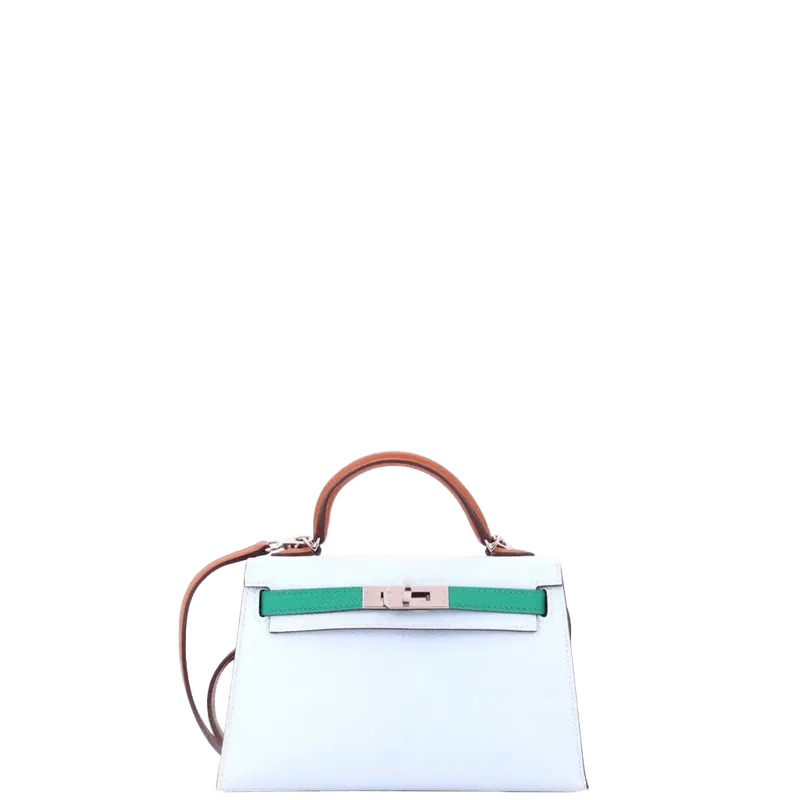 Kelly Mini II Bag Tricolor Epsom with Palladium Hardware 20