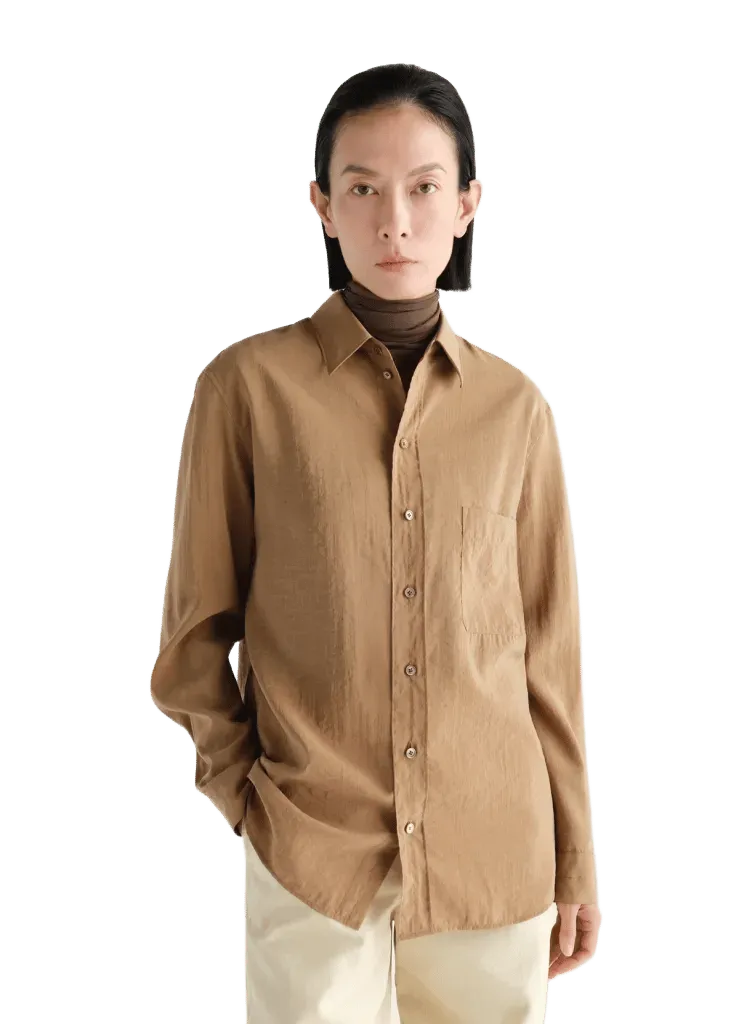 STRAIGHT SHIRT IN DRY SILK