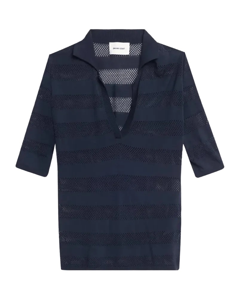 Mesh Striped Polo Top