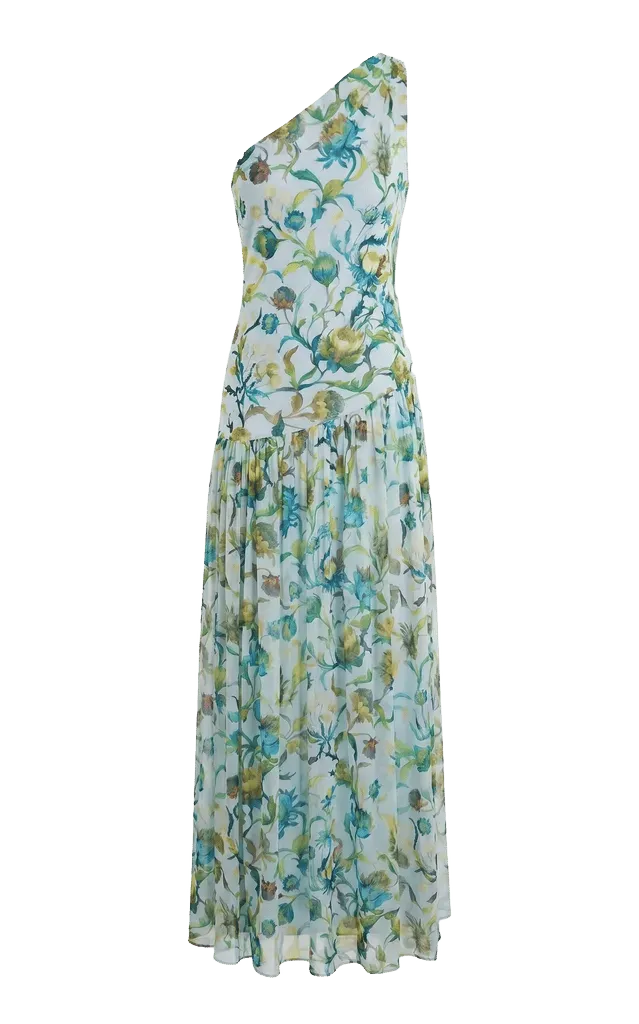 Remy Dress In Sky Thistle Silk Chiffon