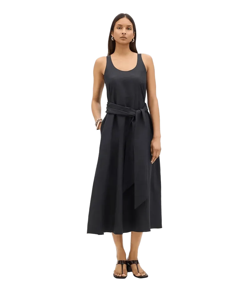 Sarong Linen Dress | Black