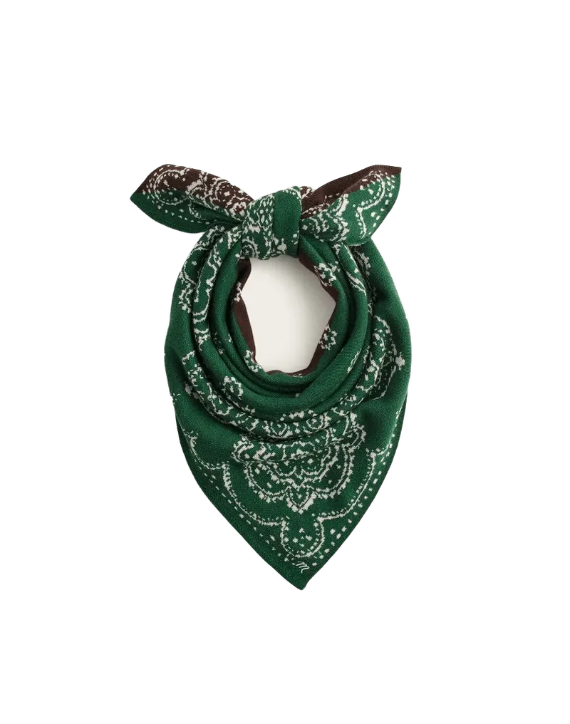 Oversized Jacquard-Knit Bandana in 100% Wool