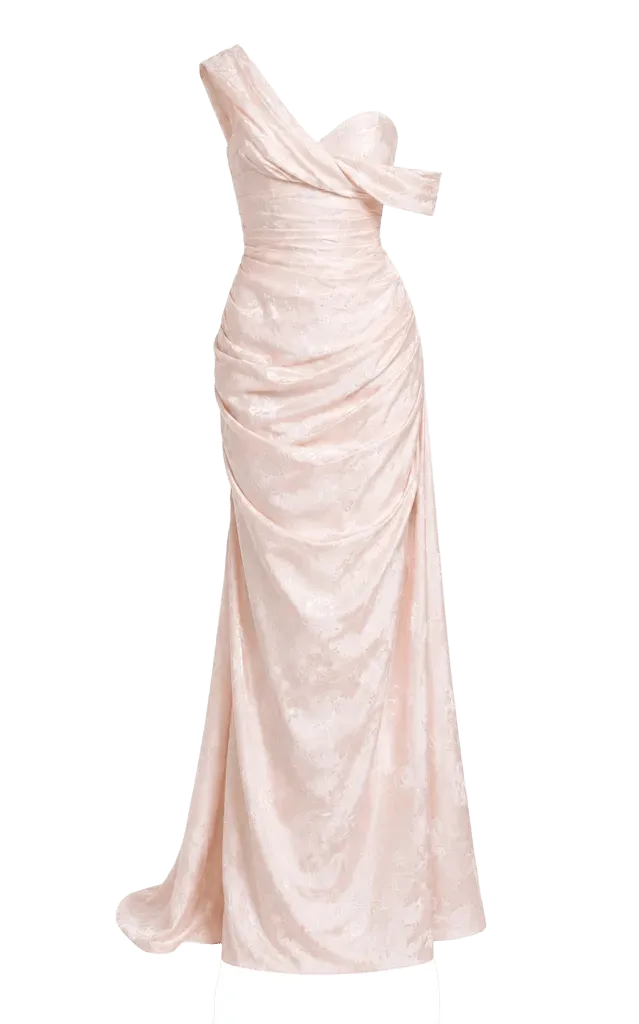 Slow Burn Silk Brocade Maxi Dress