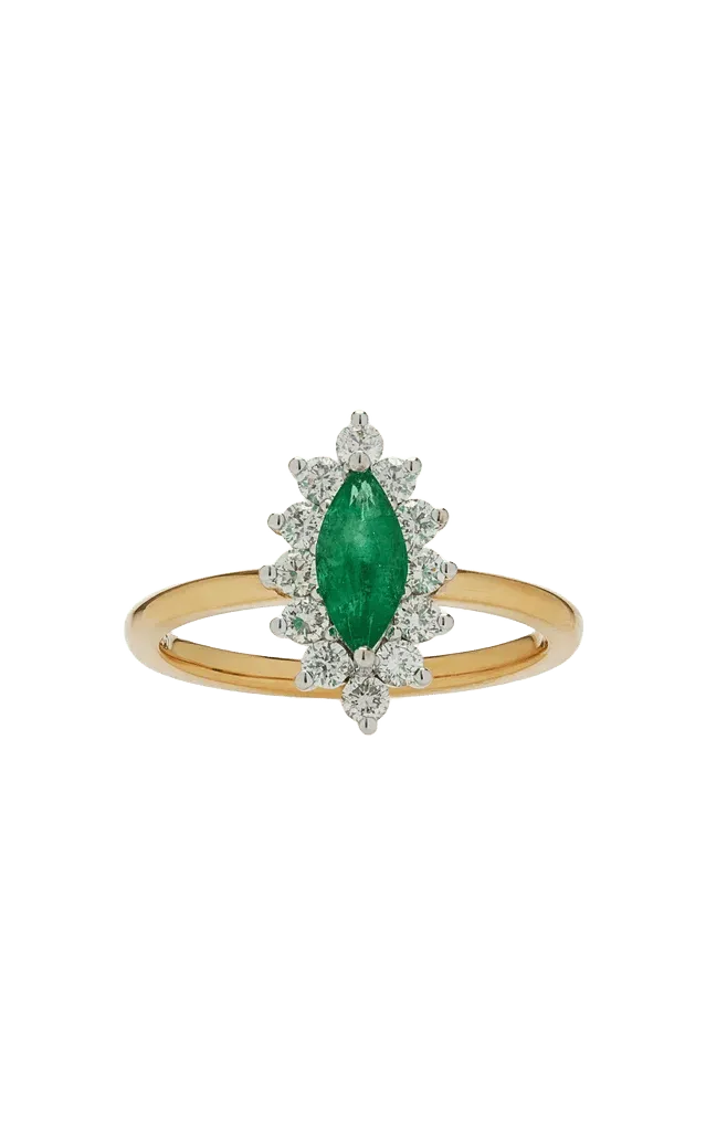 Pompadour 18K Yellow Gold Emerald Ring