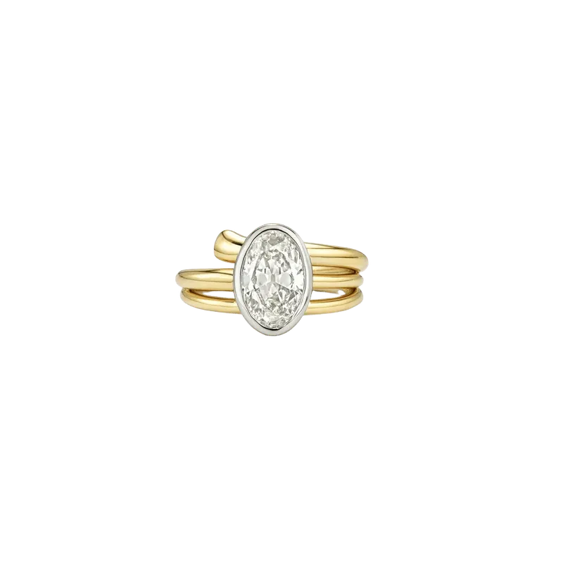2.07ct GIA Moval Diamond Vein Ring