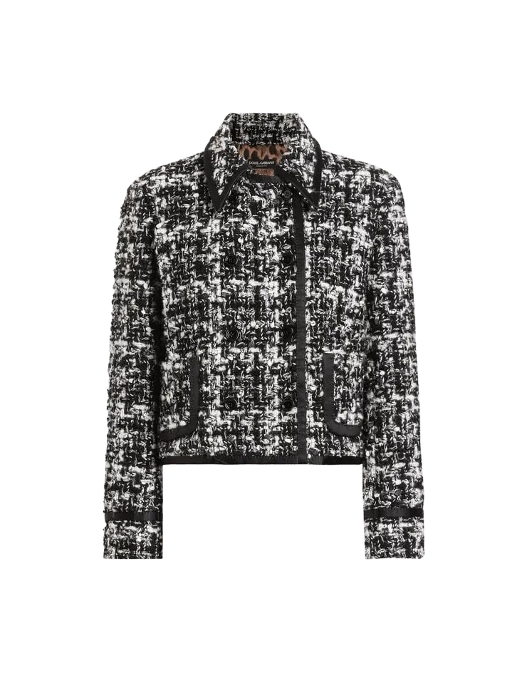 Double-breasted jacket in wool blend check