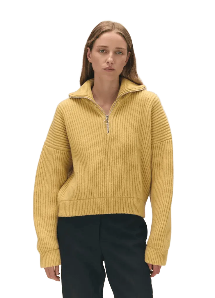 Rowan Rib Half Zip in Yellow