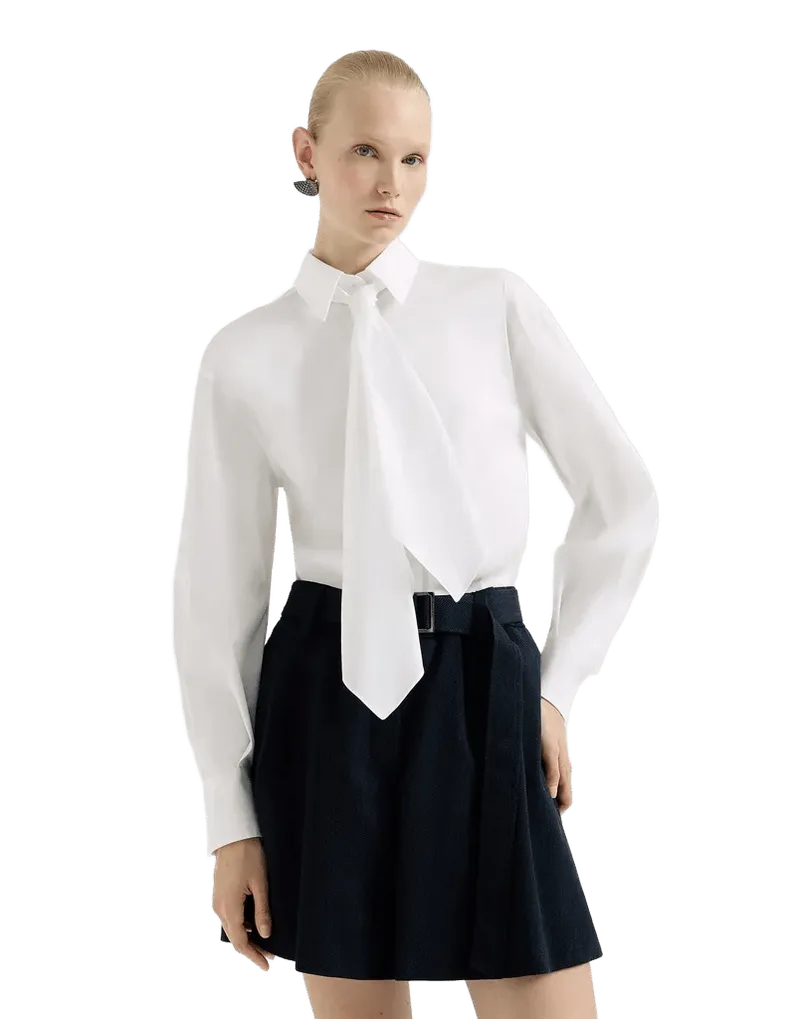 Shirt with tie and monili