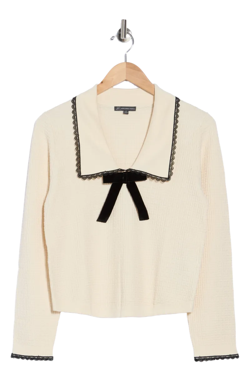 Bow Waffle Knit Sweater