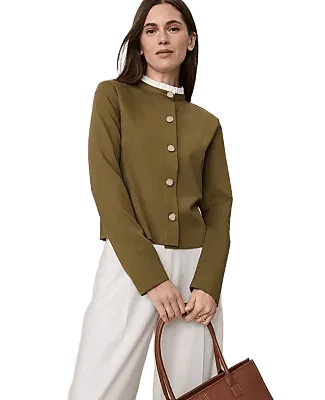 Ruffle Collar Knit Jacket