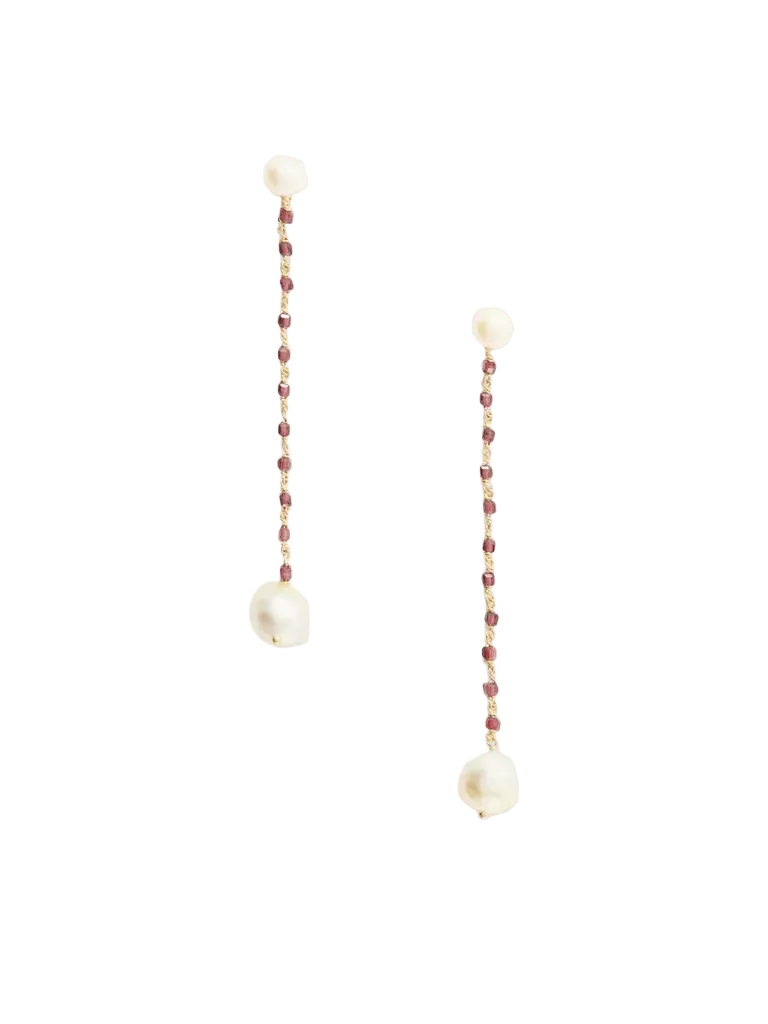 Deep Intimate gold-plated sterling silver and pearl earrings