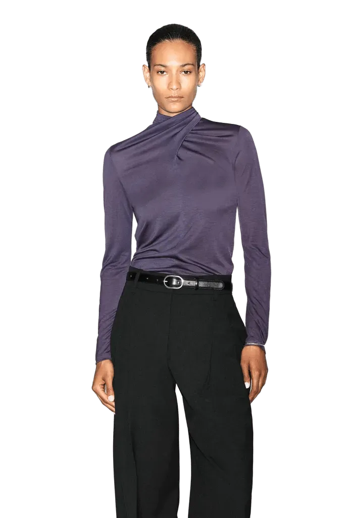 FLUID SCARF-DETAIL TOP