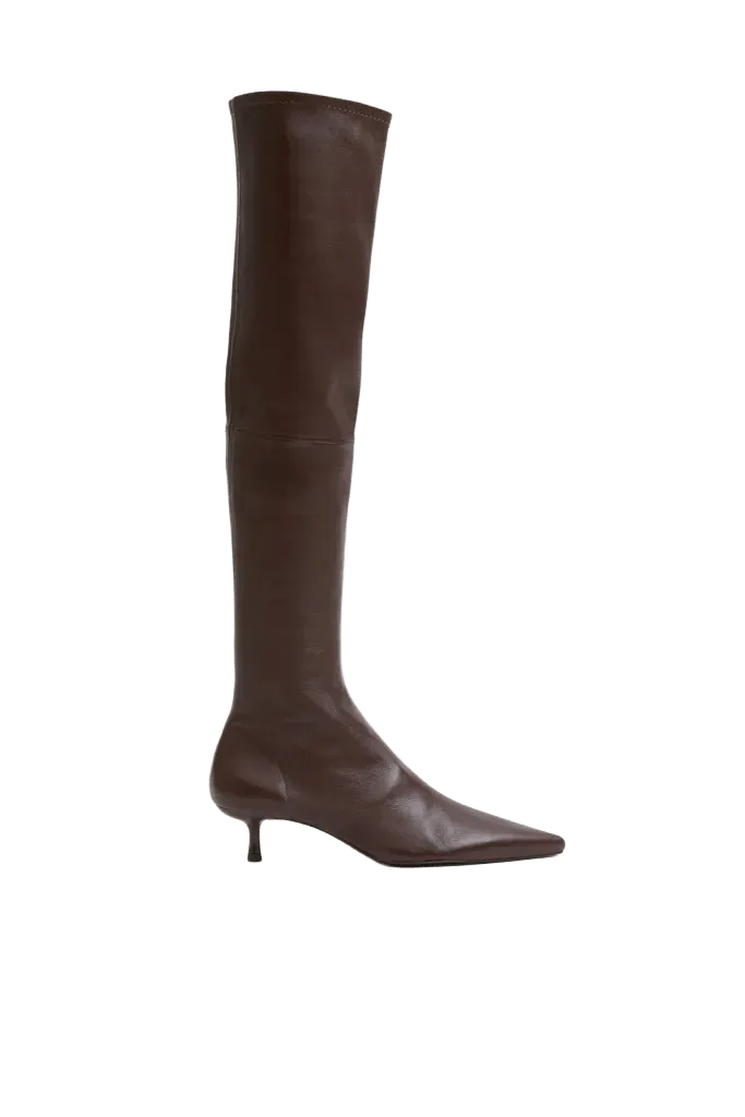 Joni Stretch Leather Over The Knee Boot
