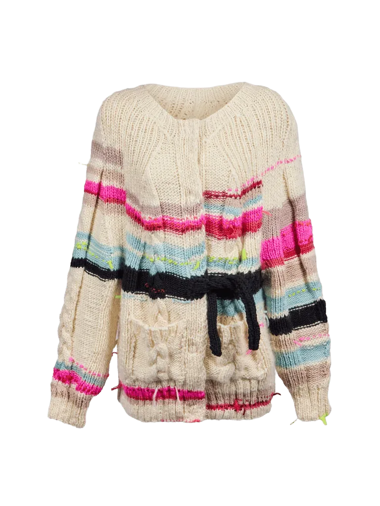 Women's Ultraviolet Hand-Knitted Wool Cardigan