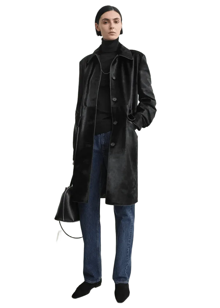 Pony hair coat black