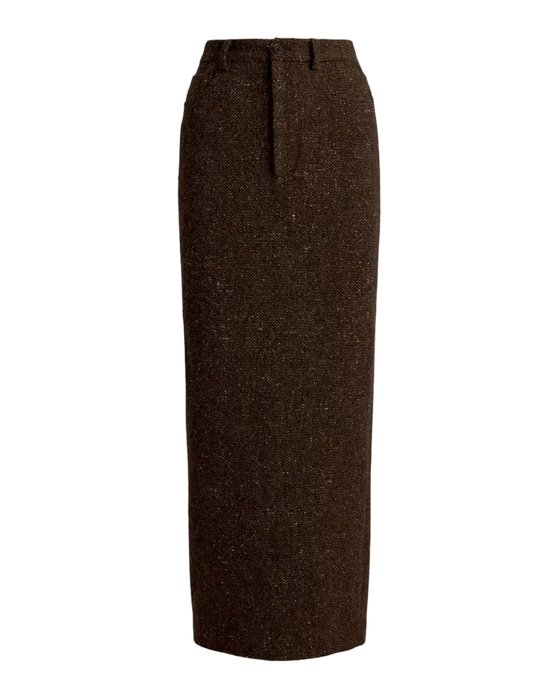 Fontaine Wool-Blend Donegal Tweed Maxi Skirt