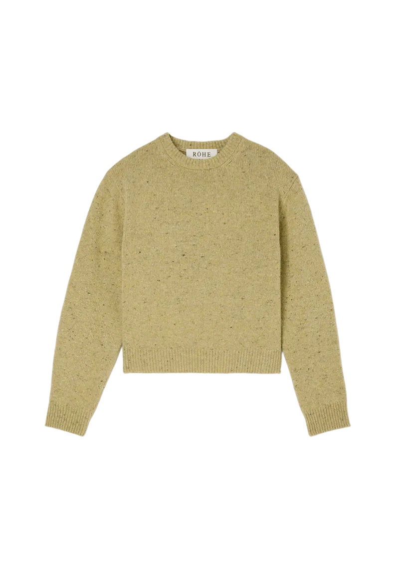 fitted mouliné crewneck | butter mouliné