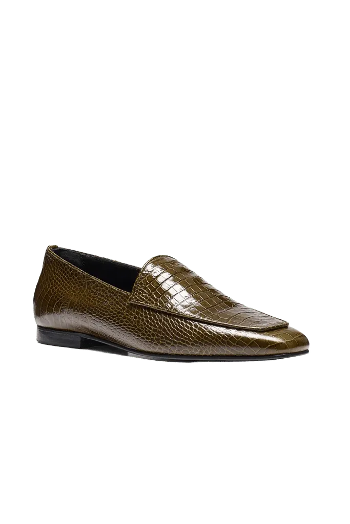 Cora Loafer Textured Moss Green