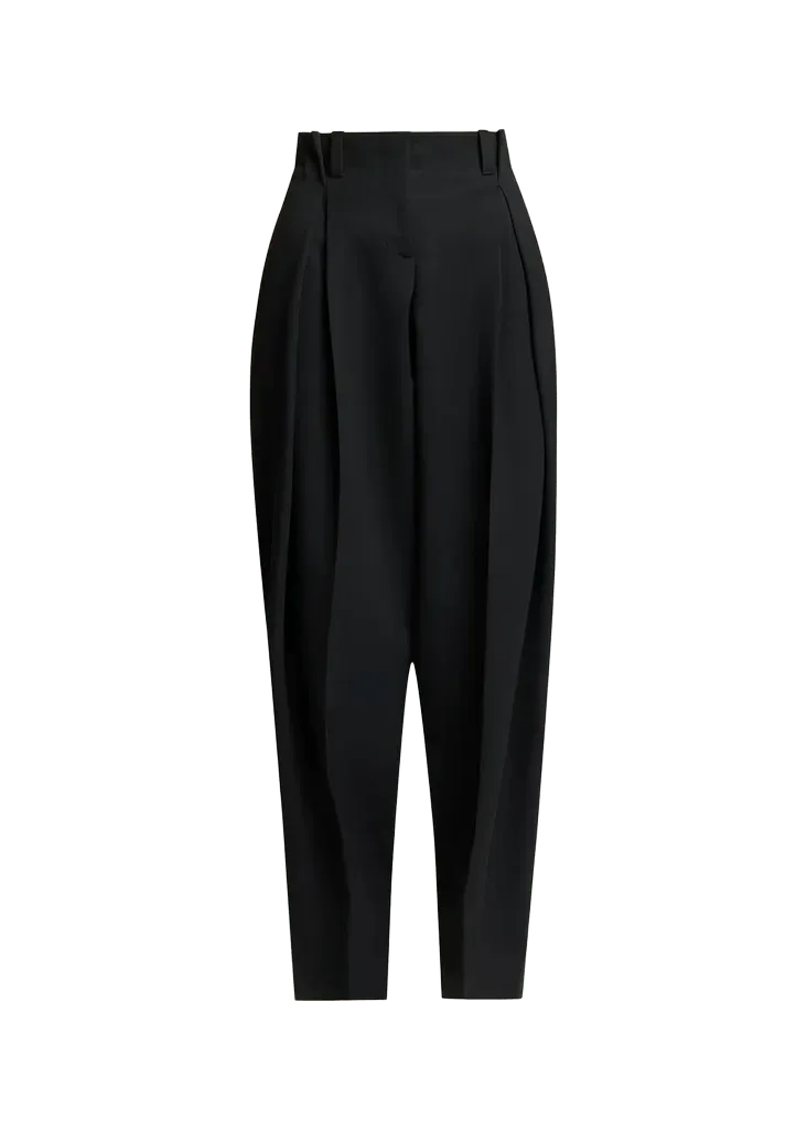 Silk Pants with Inverted Pleats