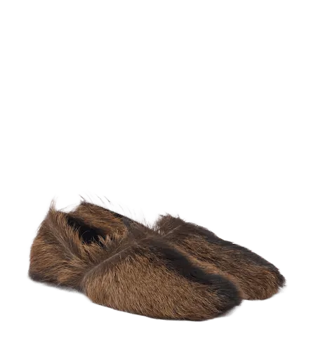 Shearling slip-on shoes
