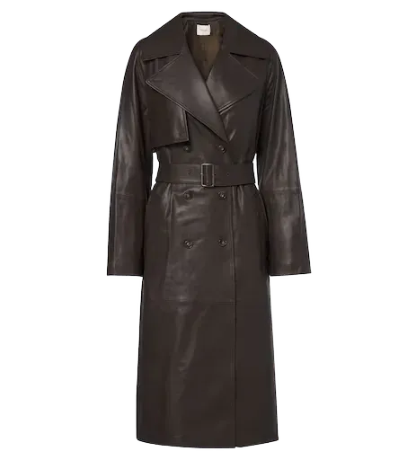 Leather trench coat