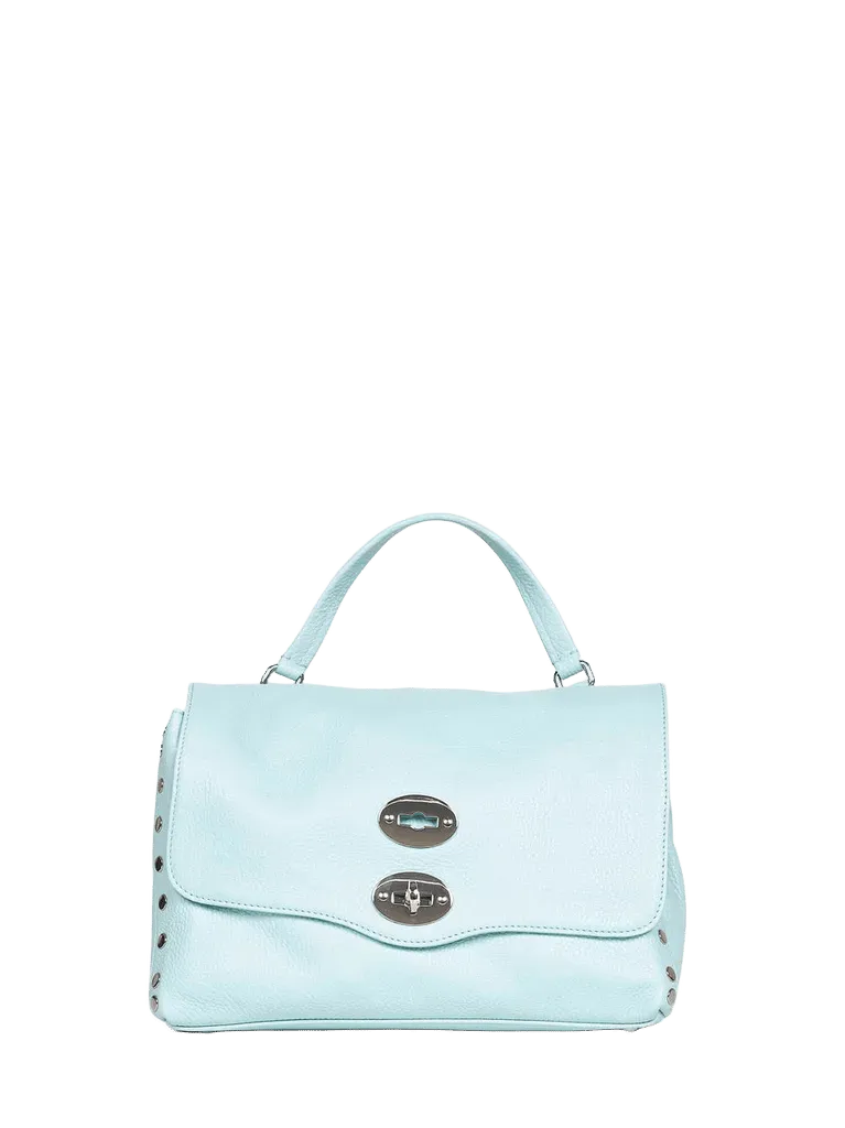 Zanellato Foldover Leather Top Handle Bag — Blue
