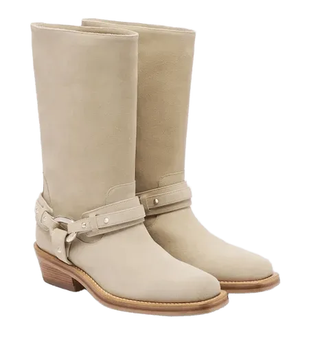 Suede biker boots