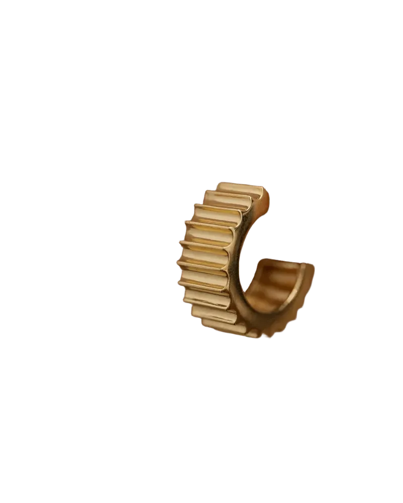 Large Column Drum Hoop In Gold Vermeil
