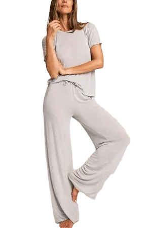 Fino Featherweight Cashmere Track Pant in Heather Grey