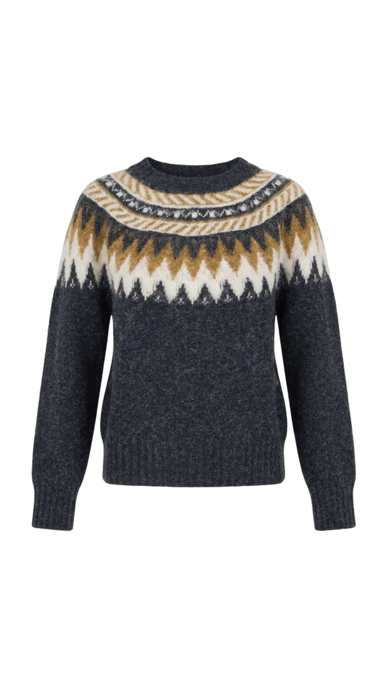 Broken Flowers Fair Isle Pullover