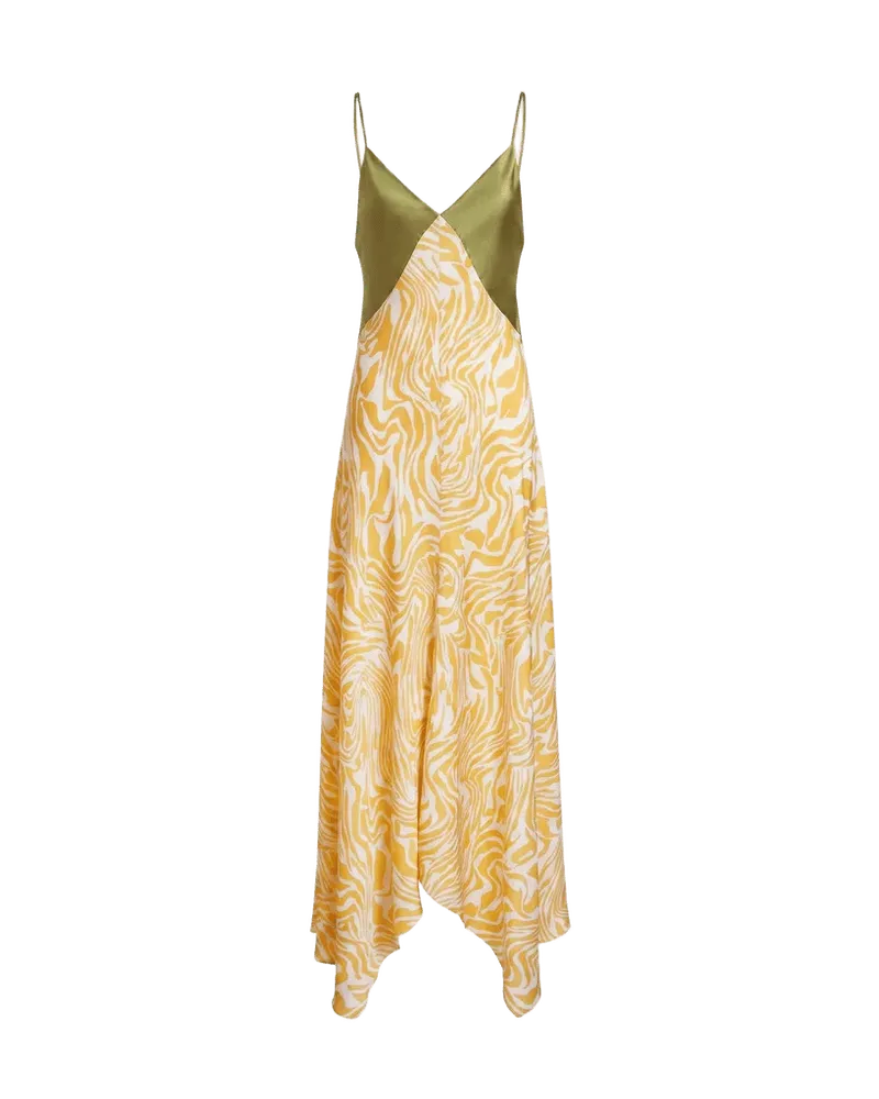 Amanda Dress in Ochre/Cream Multi