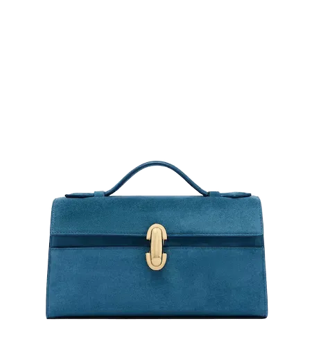Symmetry Pochette Small suede top-handle bag