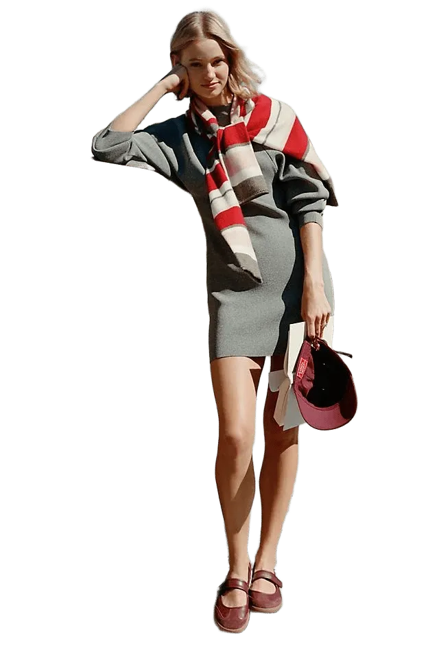 MISHA Cotton Wool Puff Sleeve Mini Dress