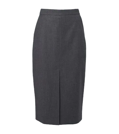 Wool-blend pencil skirt